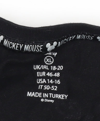 Disney Women's Black XL Mickey Mouse T-Shirt
