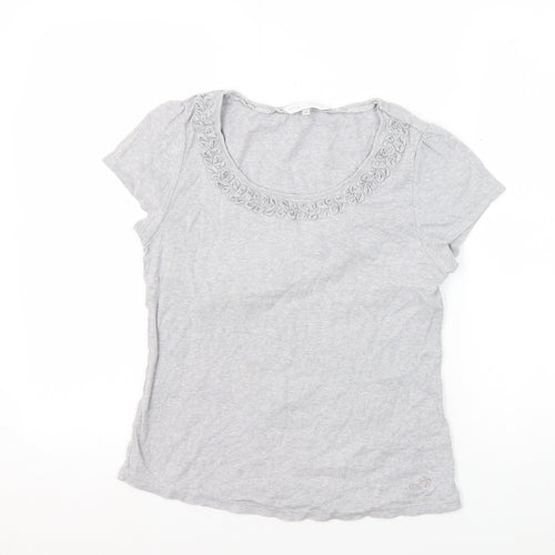 Rocha Women’s Grey T-Shirt, Size 14, Short Sleeve