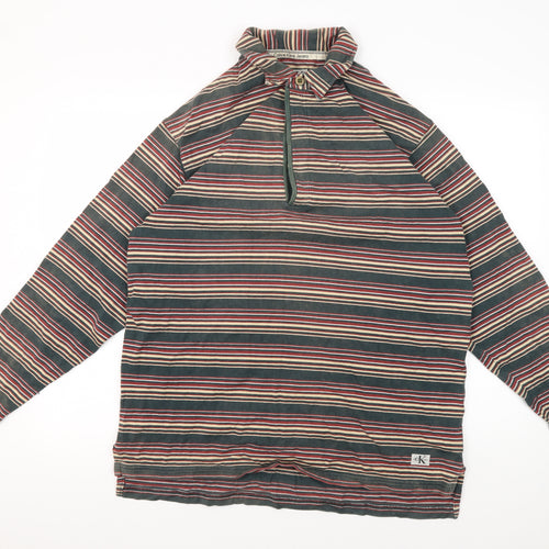 Calvin Klein Men's Multicoloured Striped Polo M