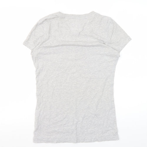 Jack Wills Women's Grey Cotton T-Shirt, Size 10