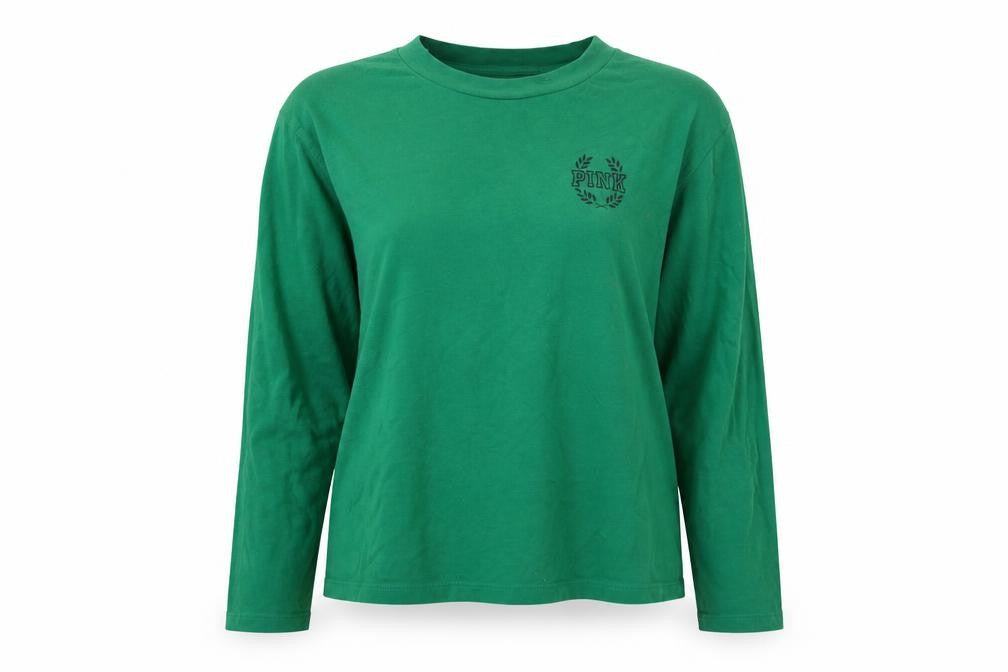 Pink Women's Green T-Shirt M Crew Neck Casual