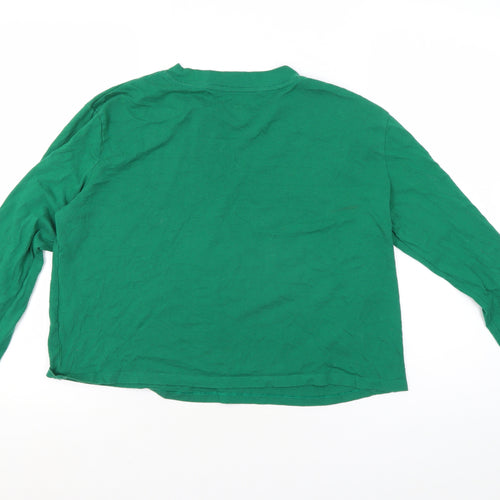 Pink Women's Green T-Shirt M Crew Neck Casual