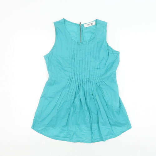 Oasis Women's Blue Sleeveless Tunic Blouse Size 10