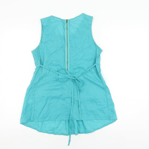 Oasis Women's Blue Sleeveless Tunic Blouse Size 10