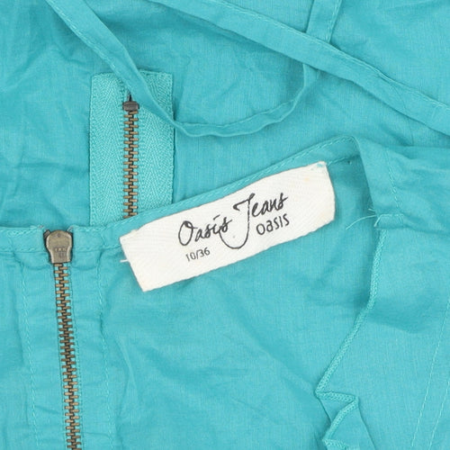 Oasis Women's Blue Sleeveless Tunic Blouse Size 10