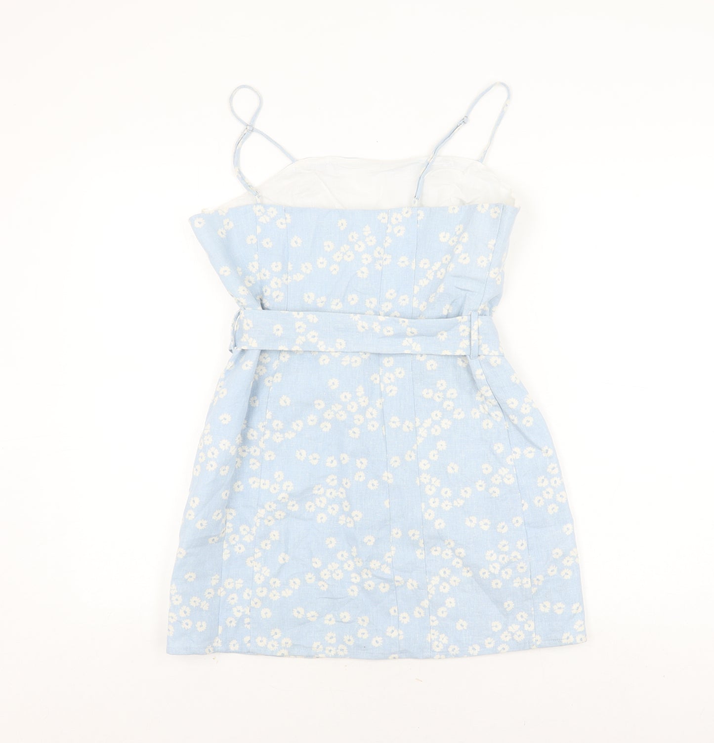 Zara Women's Blue Floral Mini Dress Size 12