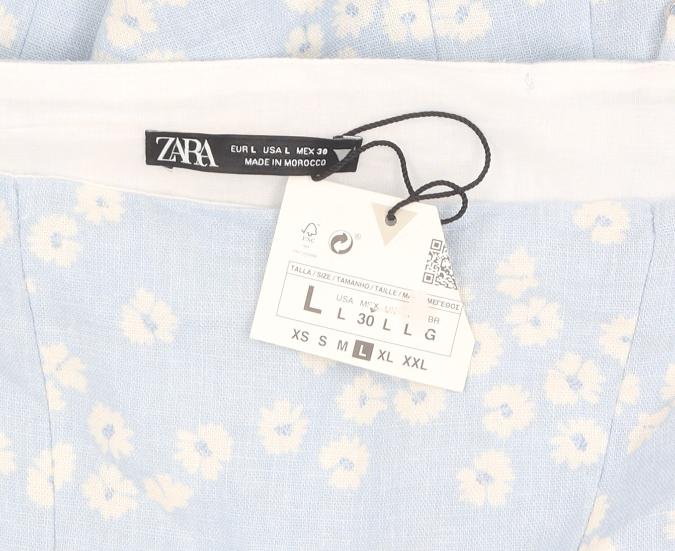 Zara Women's Blue Floral Mini Dress Size 12