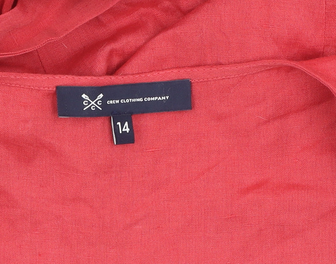 Crew Clothing Company Women's Red Flutter Sleeve Dress