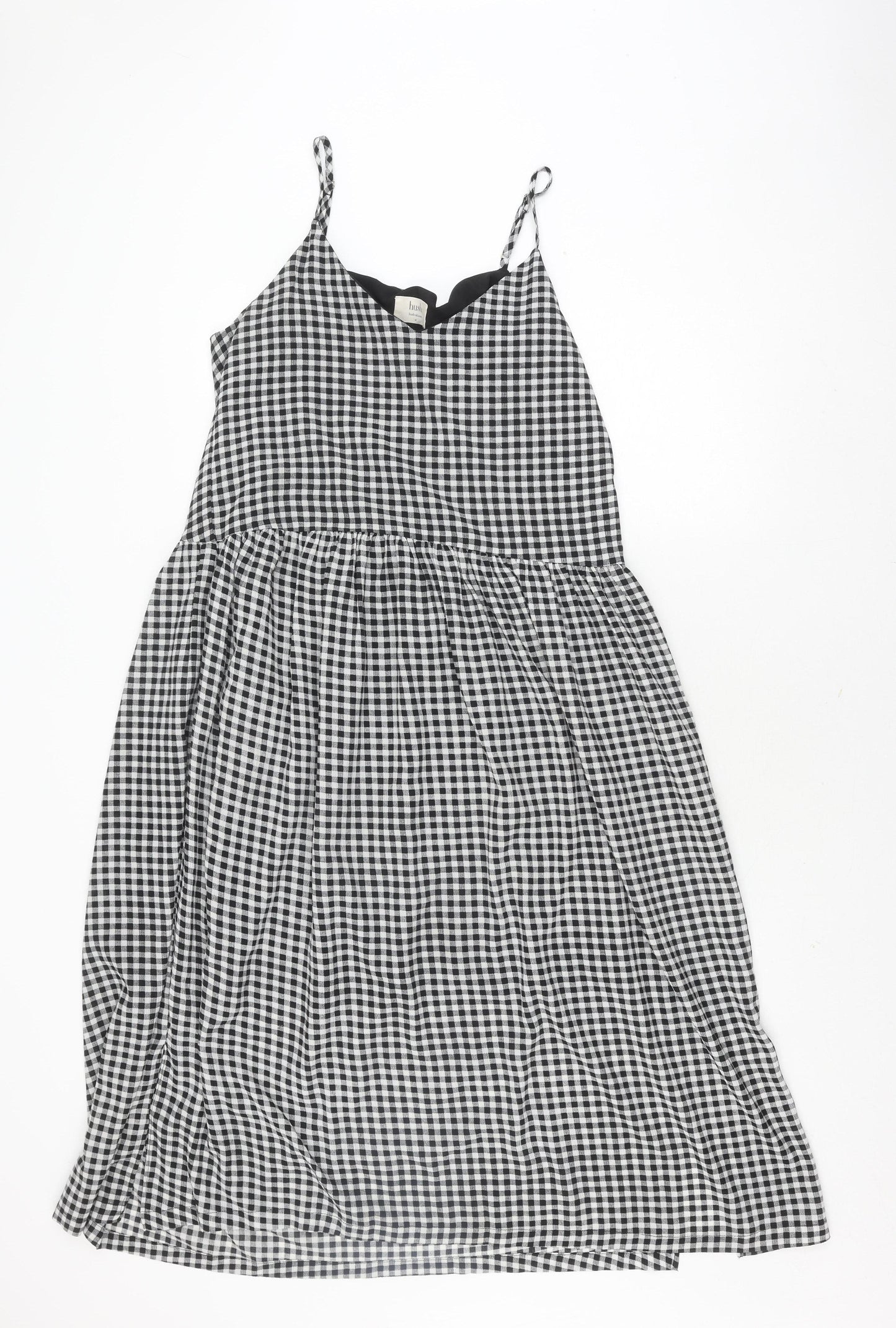 Hush Women's Black Check Slip Dress M