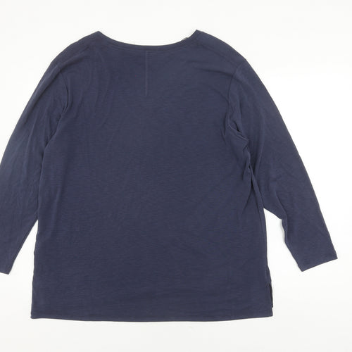 Marks and Spencer Women's Blue V-Neck Long Sleeve Top Size 20