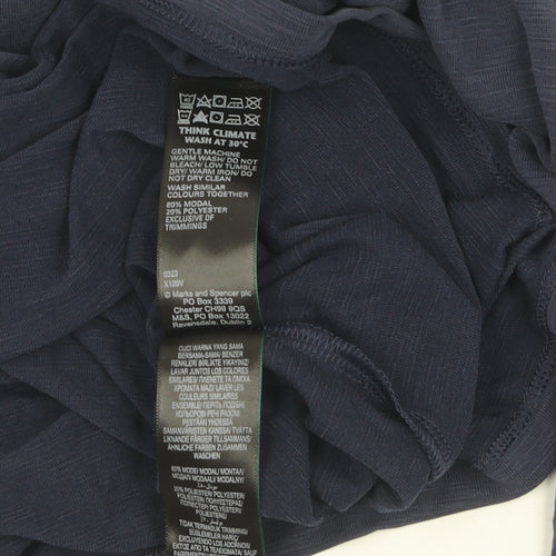 Marks and Spencer Women's Blue V-Neck Long Sleeve Top Size 20