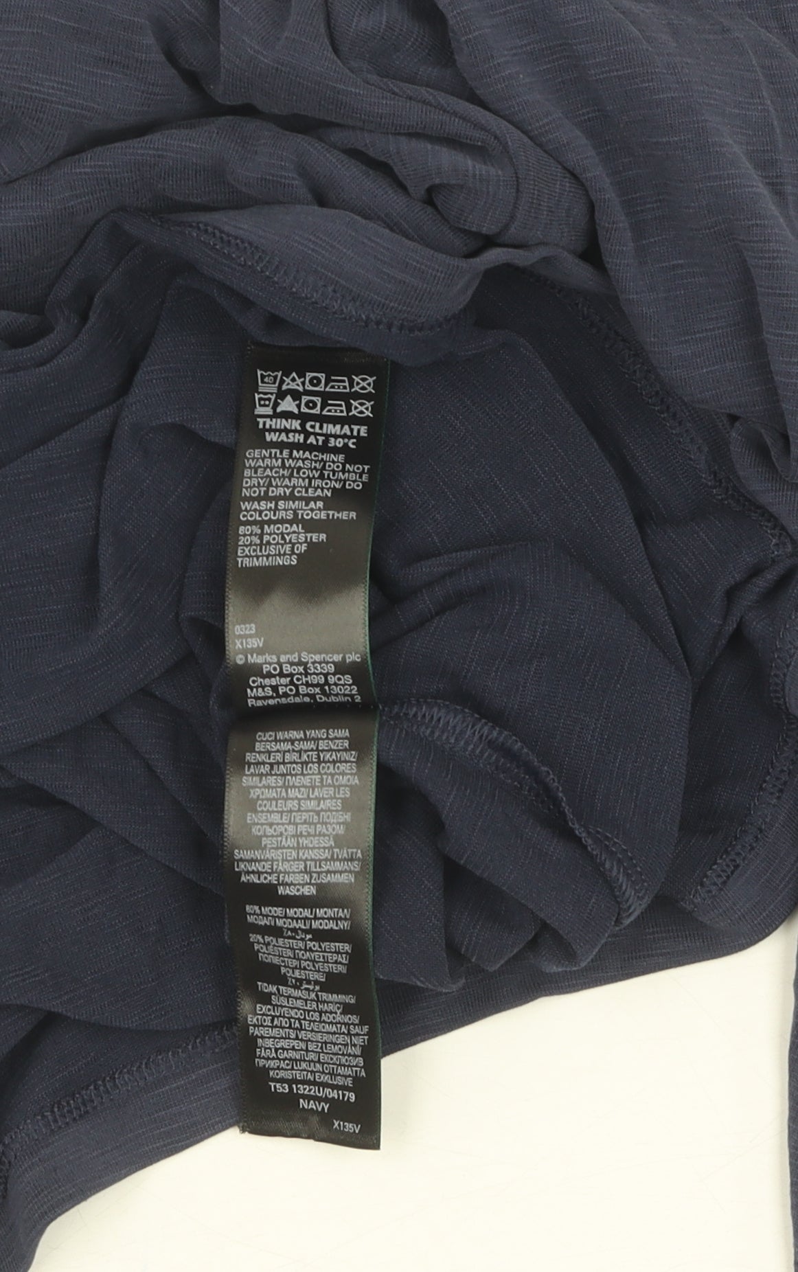 Marks and Spencer Women's Blue V-Neck Long Sleeve Top Size 20