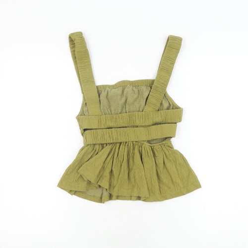 ASOS Design Women's Green Striped Camisole Blouse UK 8