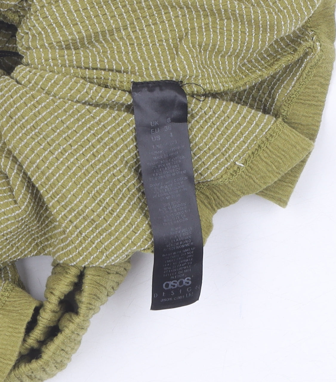 ASOS Design Women's Green Striped Camisole Blouse UK 8