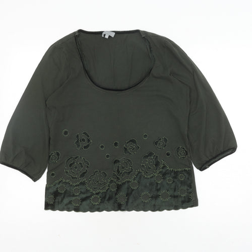 Marks and Spencer Women’s Green Blouse - Size 14