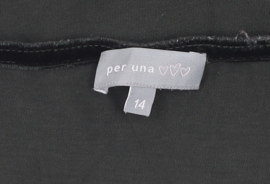 Marks and Spencer Women’s Green Blouse - Size 14