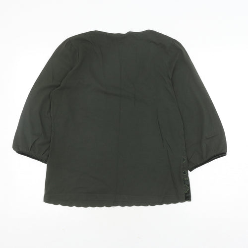 Marks and Spencer Women’s Green Blouse - Size 14