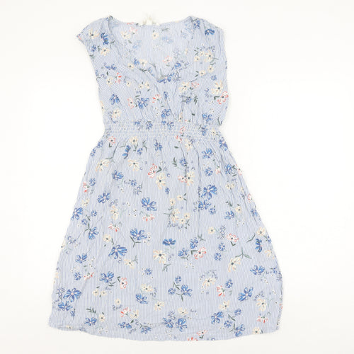 H&M Maternity Blue Floral Midi Dress - M