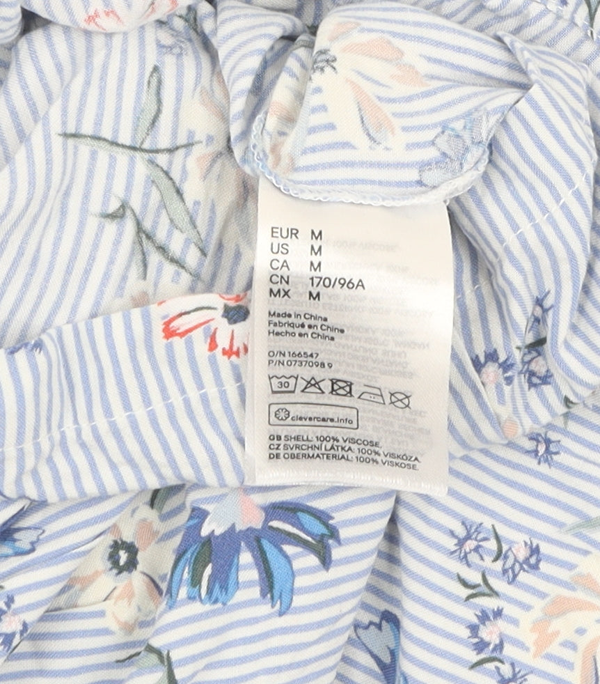 H&M Maternity Blue Floral Midi Dress - M