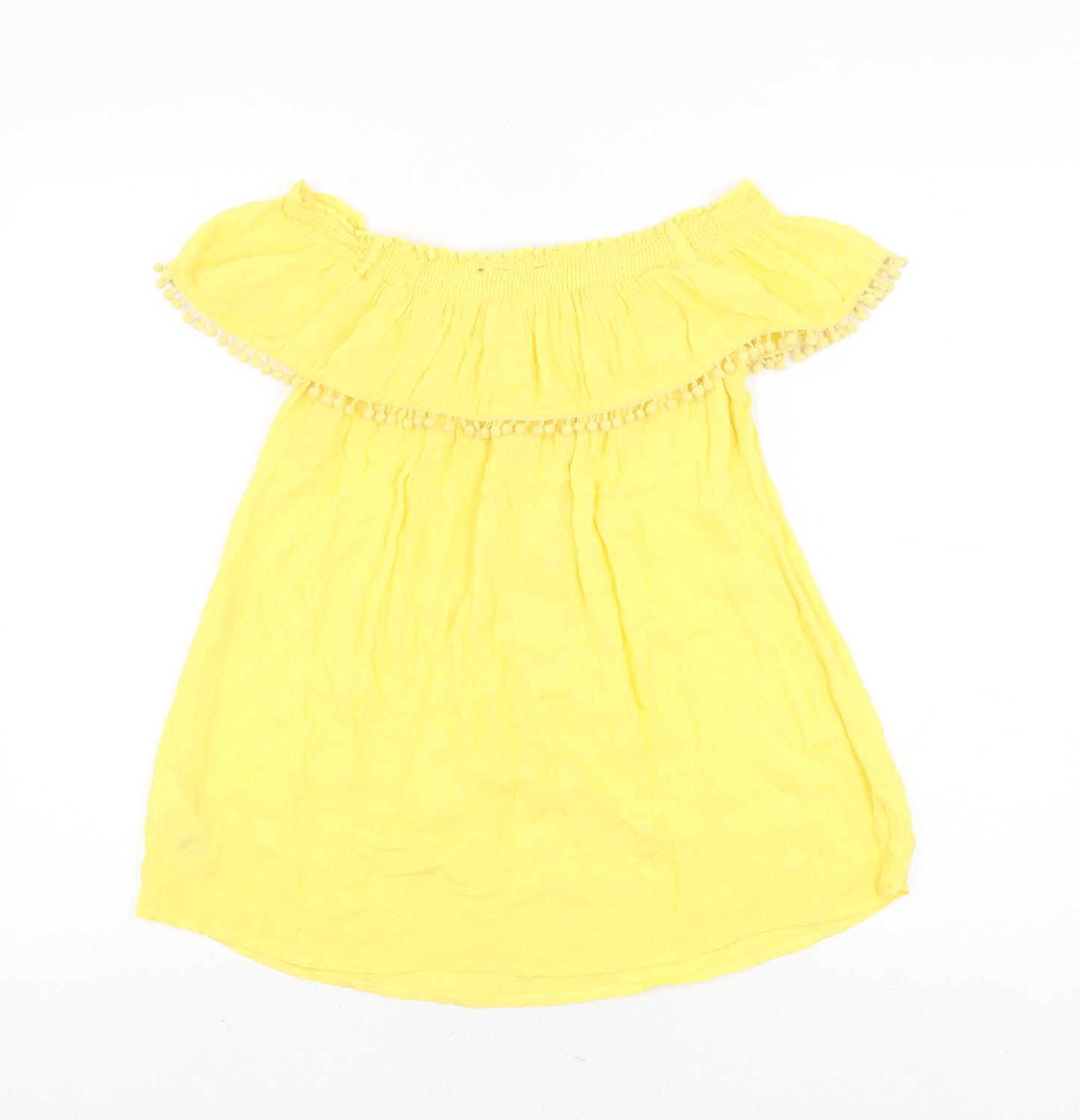 Dorothy Perkins Yellow Off-Shoulder Blouse, Size 10, Casual Women's Top