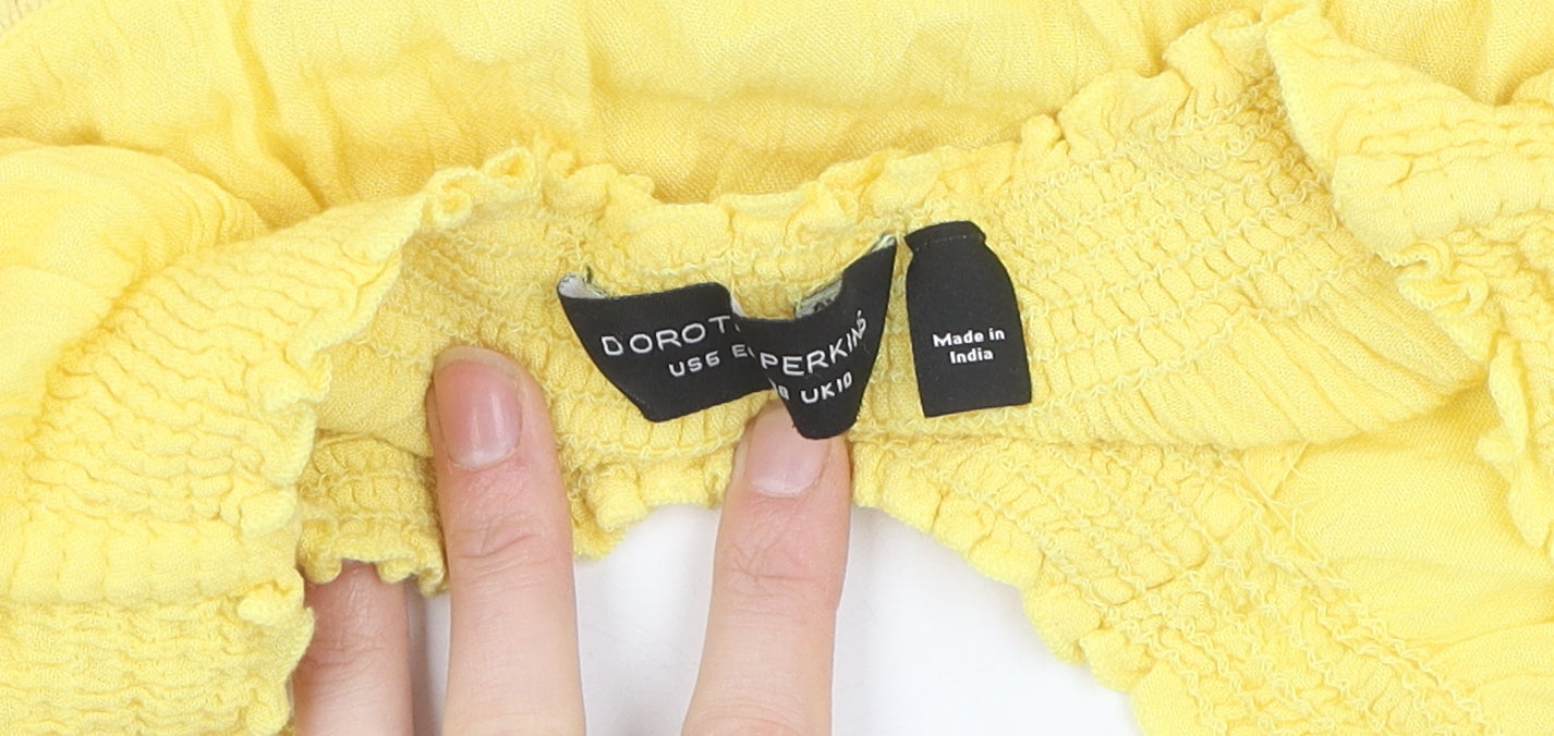 Dorothy Perkins Yellow Off-Shoulder Blouse, Size 10, Casual Women's Top