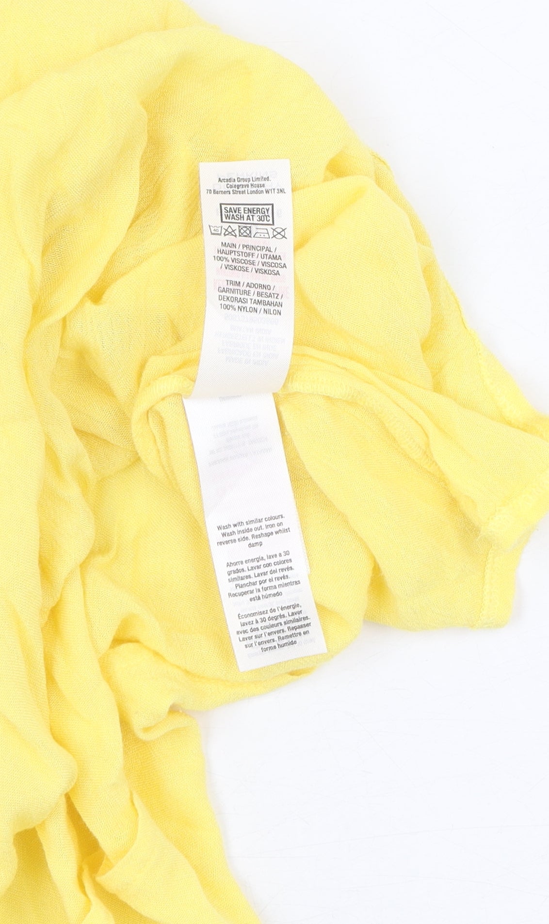 Dorothy Perkins Yellow Off-Shoulder Blouse, Size 10, Casual Women's Top