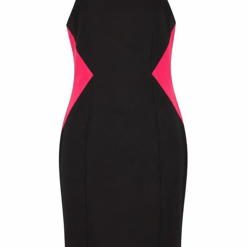 Next Women's Black and Pink Sleeveless Dress, Size 14