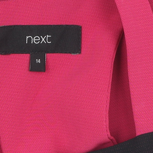 Next Women's Black and Pink Sleeveless Dress, Size 14