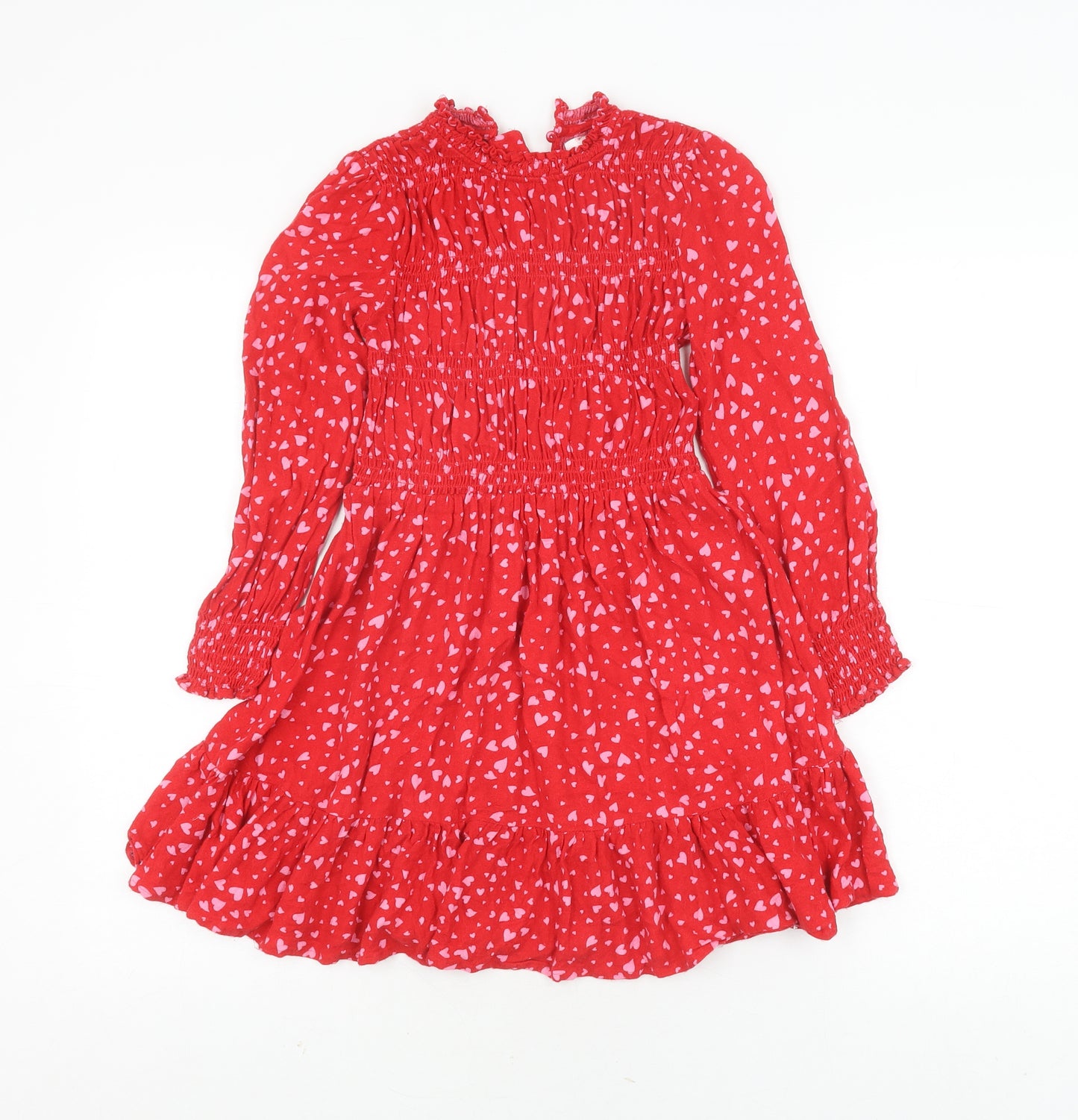 Marks and Spencer Girls Red Knee Length Dress, 8-9 Years