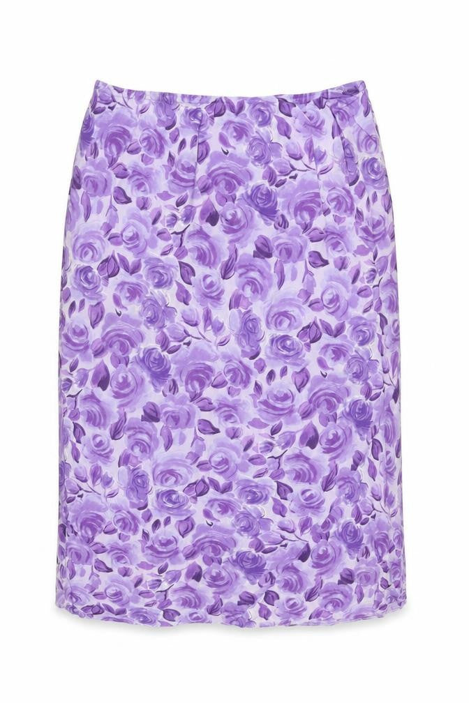 BHS Women's Purple Floral Knee Length Skirt Size 20