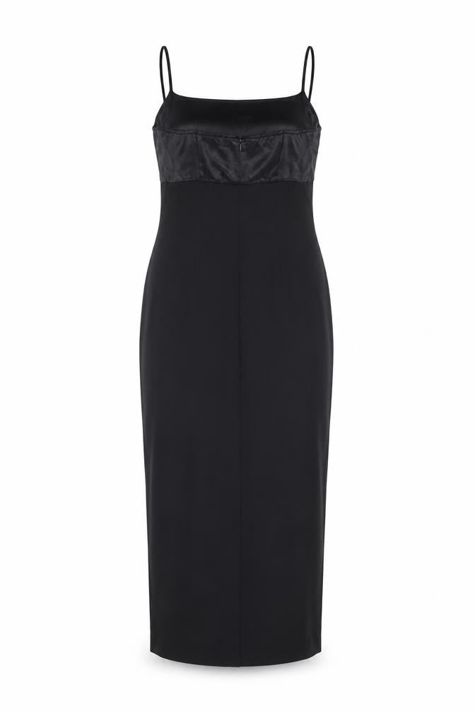 Front view of Debut Women's Black Slip Dress Midi, size 10