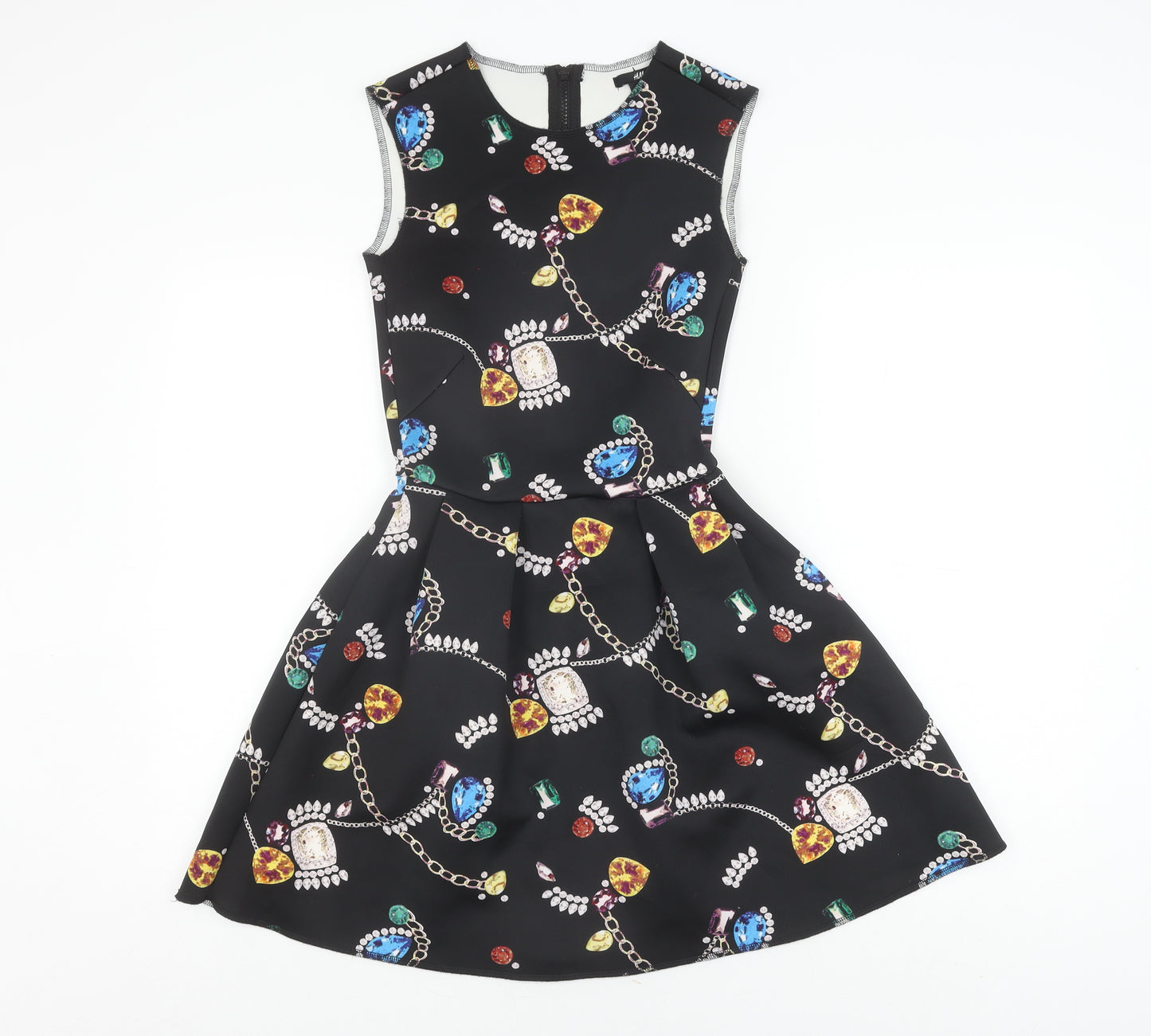 H&M Women's XS Multicoloured Fit & Flare Mini Dress