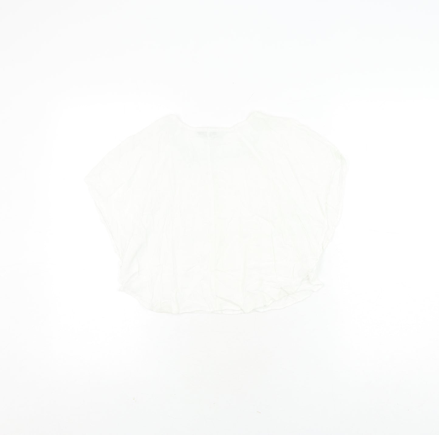 Zara Girls White Blouse 7-8 Years Casual Crochet Accents