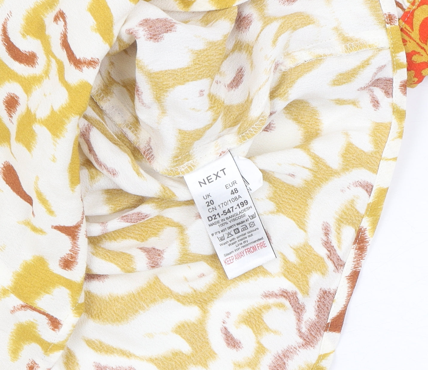 Next Women's Multicoloured Viscose Tunic Blouse, Size 20