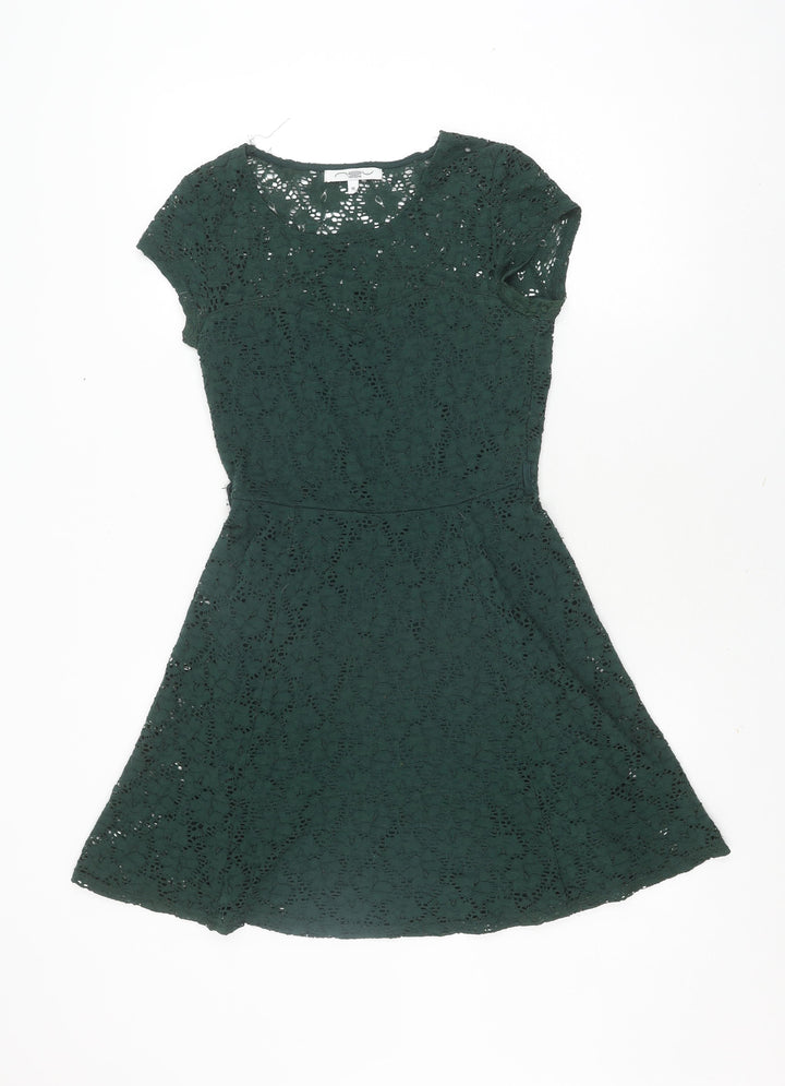 New Look Women's Green A-Line Lace Dress Size 10