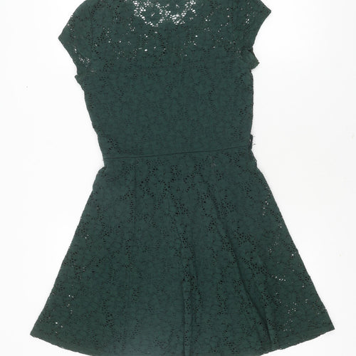 New Look Women's Green A-Line Lace Dress Size 10