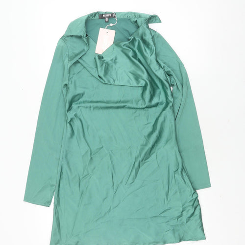 Missguided Petite Green Long Sleeve Dress Size 4