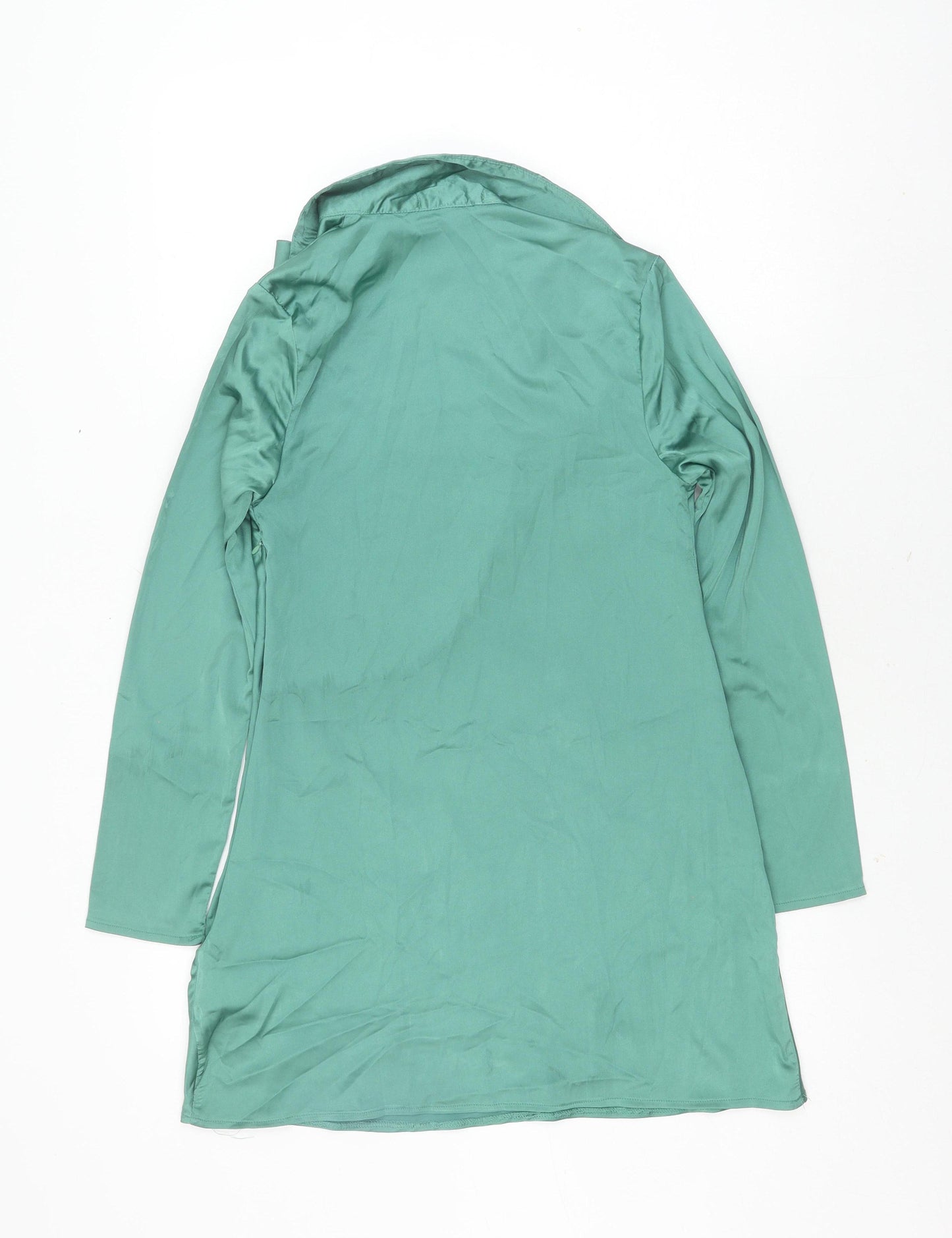 Missguided Petite Green Long Sleeve Dress Size 4