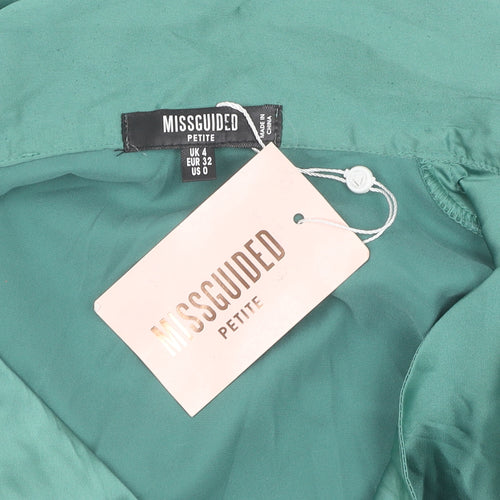 Missguided Petite Green Long Sleeve Dress Size 4
