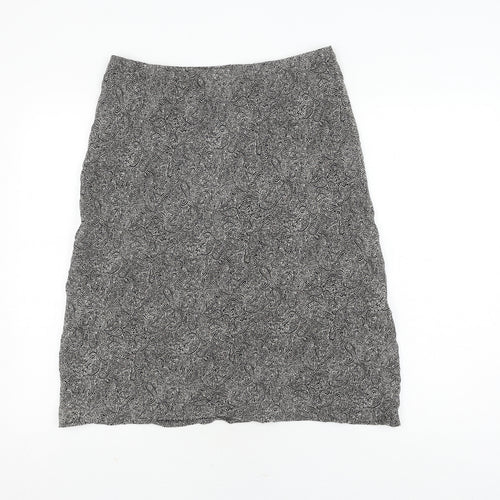 Next Women's Black Geometric Pencil Skirt, Size 14