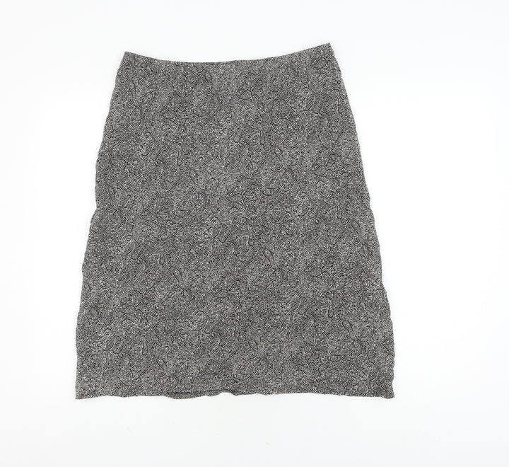 Next Women's Black Geometric Pencil Skirt, Size 14