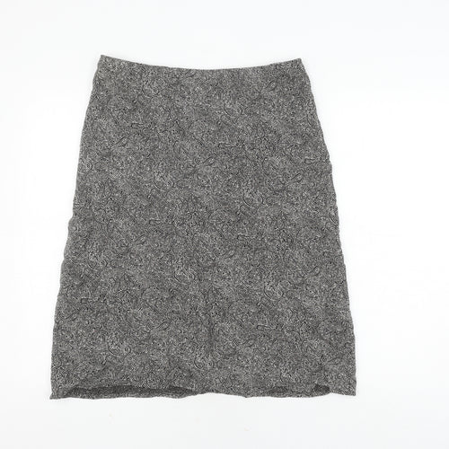 Next Women's Black Geometric Pencil Skirt, Size 14