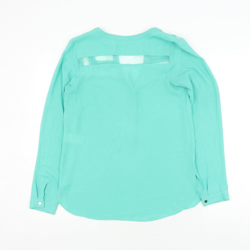 Warehouse Women's Green V-Neck Blouse Size 8