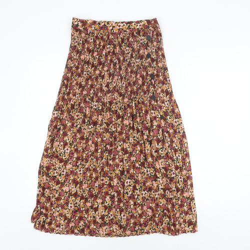 Topshop Petite Floral Pleated Midi Skirt Multicoloured UK 6