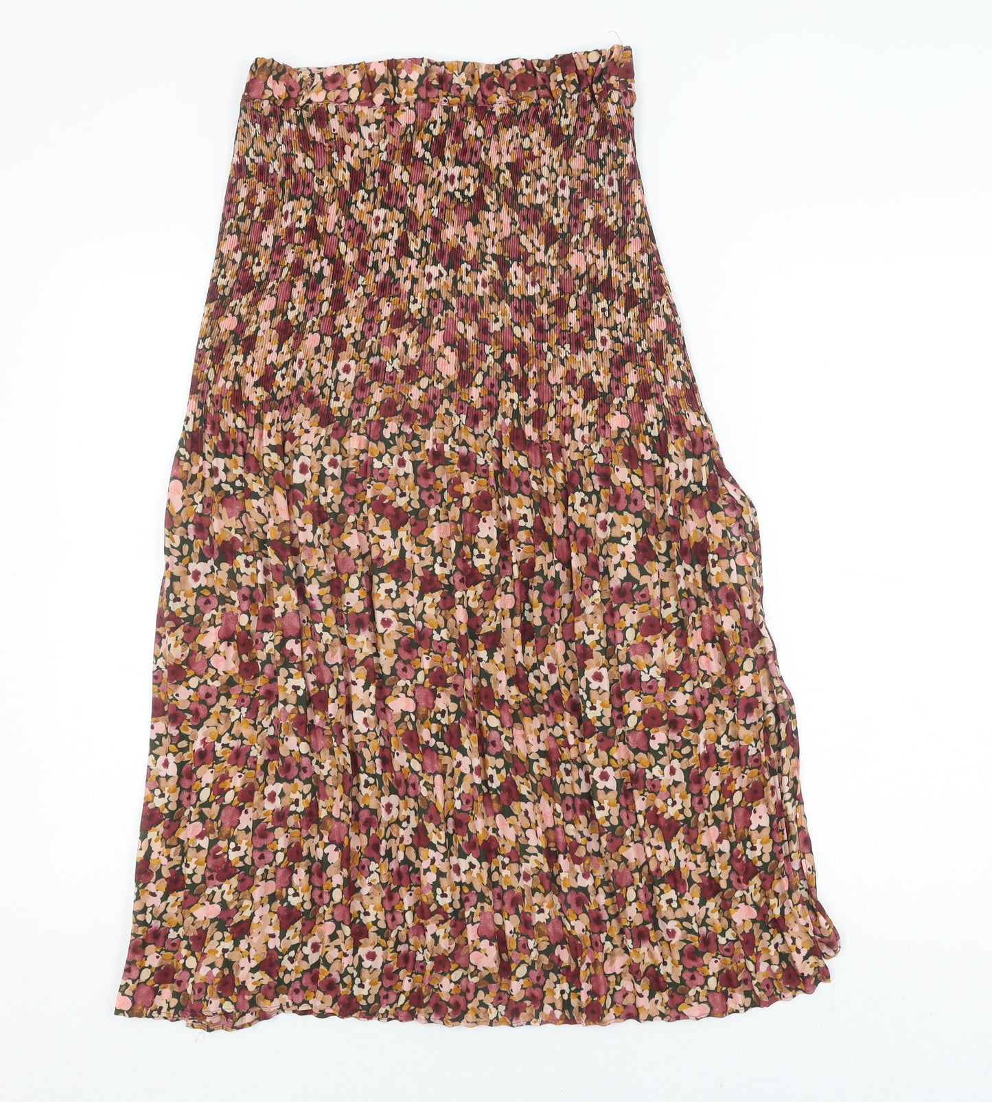 Topshop Petite Floral Pleated Midi Skirt Multicoloured UK 6
