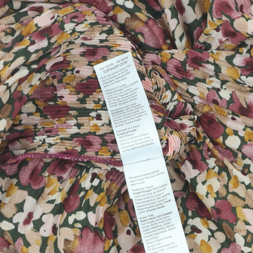 Topshop Petite Floral Pleated Midi Skirt Multicoloured UK 6