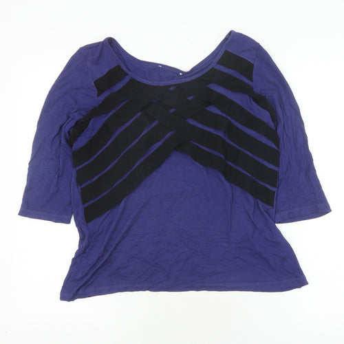 Marks and Spencer Women's Blue Striped T-Shirt