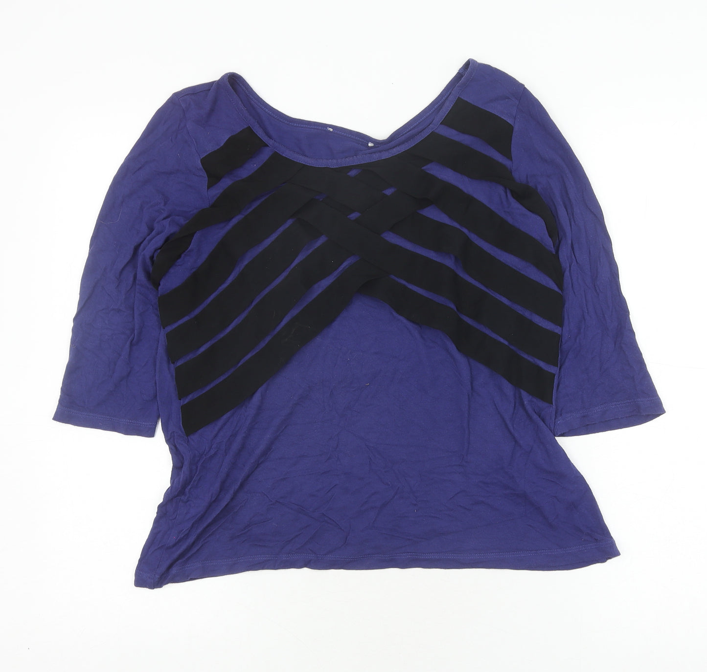 Marks and Spencer Women's Blue Striped T-Shirt