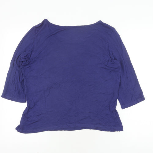 Marks and Spencer Women's Blue Striped T-Shirt