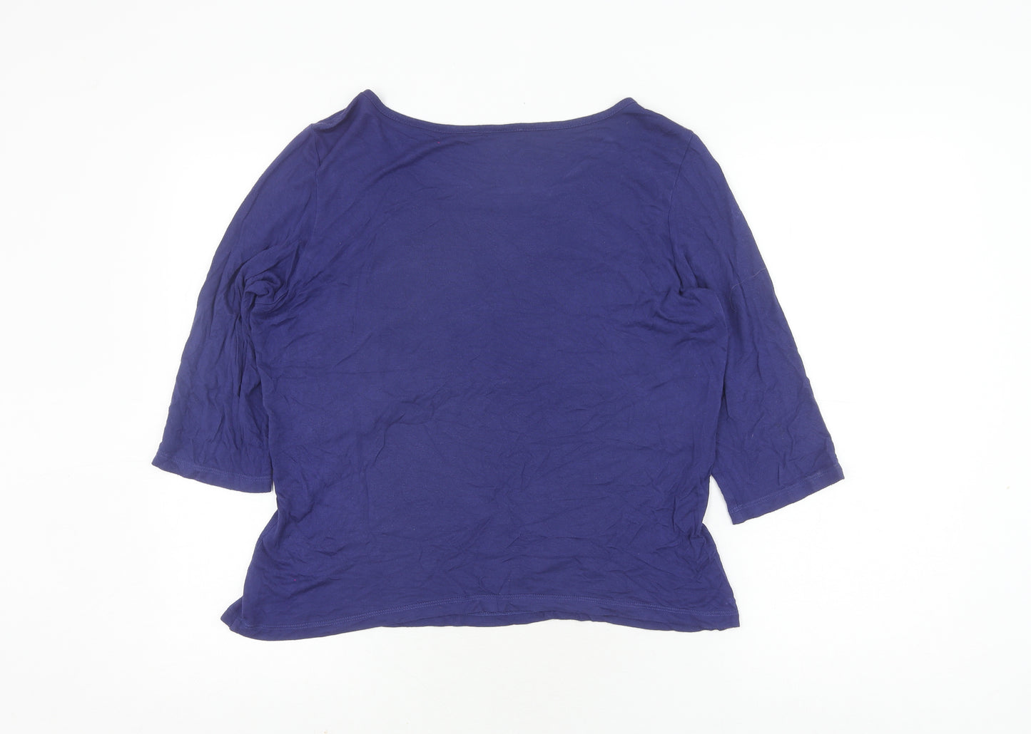 Marks and Spencer Women's Blue Striped T-Shirt